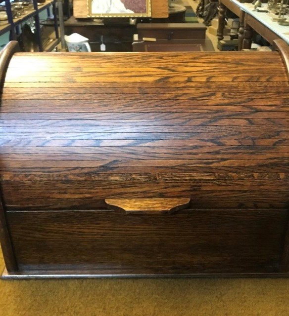 Victorian Oak Tambour Front Stationery Box