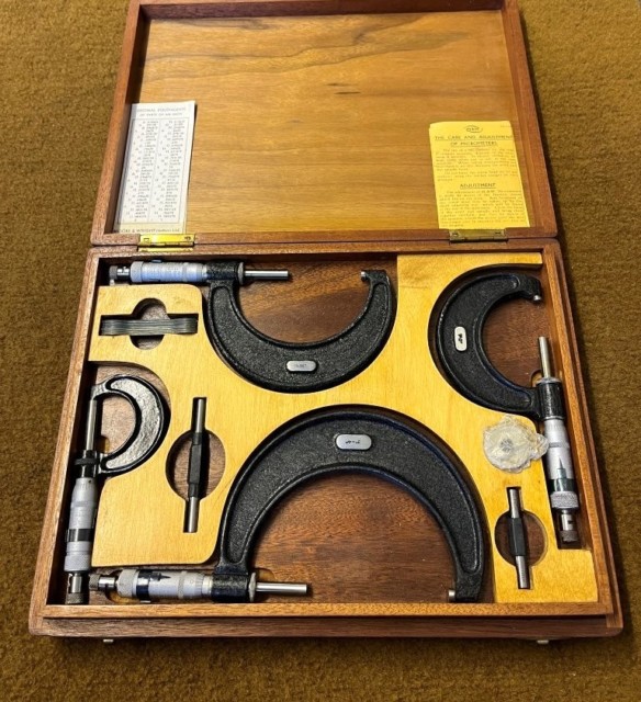 Vintage 6 Piece Moore & Wright External Micrometer Set
