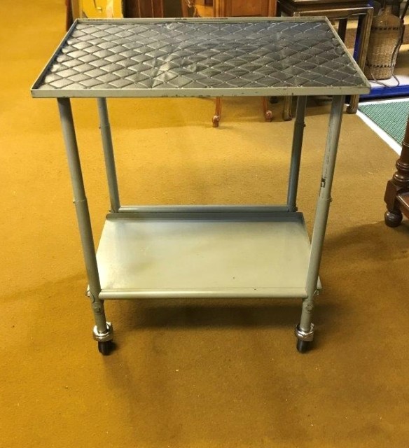 Vintage Adjustable Height Industrial Trolley