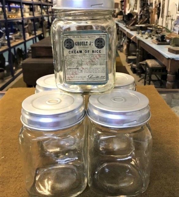 French Square Glass Preserve Jars