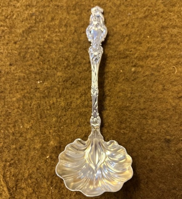 Antique American Whiting Manf Co "Lily" Silver Sauce Ladle