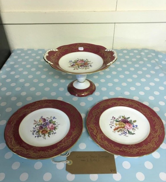 Coalport Tazza  & 2 Plates