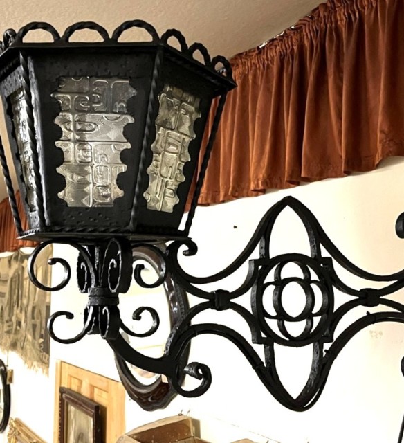 Vintage Wrought Iron Outside Light Fitting Gothic Style Hand Forged by a Blacksmith