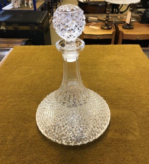 Crystal Glass Ships Decanter