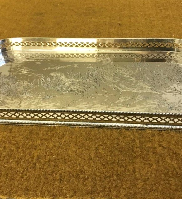 Vintage Silver Plated 'Famous Grouse Whisky' Drinks Tray
