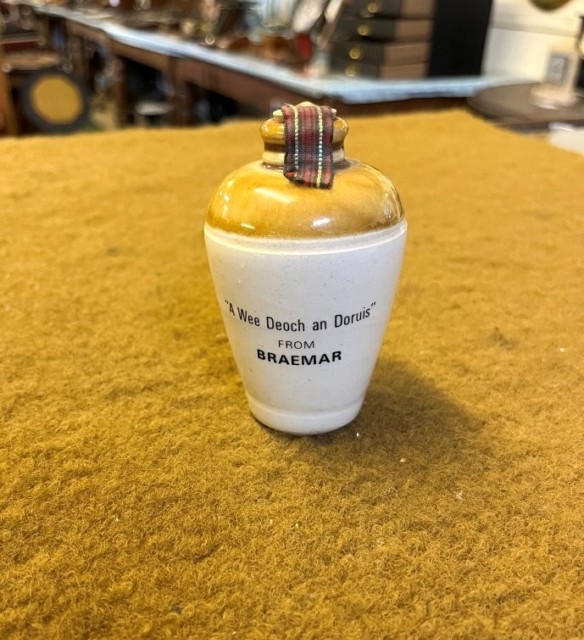 Vintage Miniature Flagon "A Wee Deoch an Doruis" from Braemar
