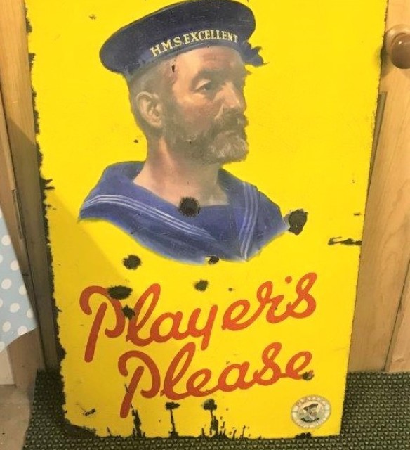 Players Navy Cut Cigarettes Porcelain Enamel Advertising Sign