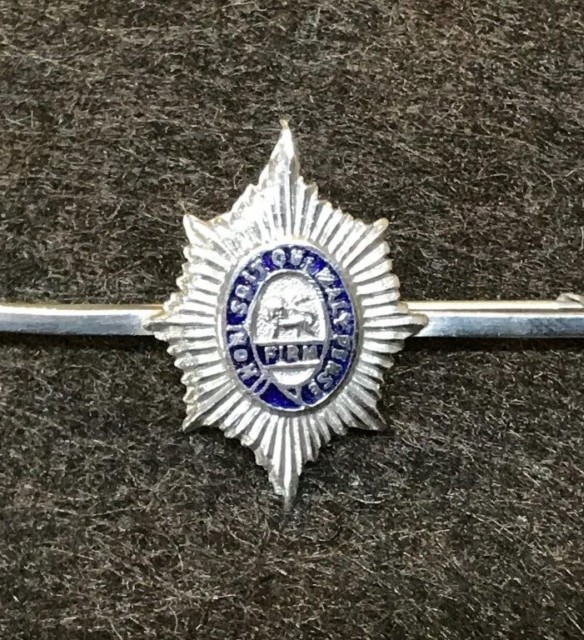 WW2 Silver Enamel Worcestershire Regiment Sweetheart Bar Brooch