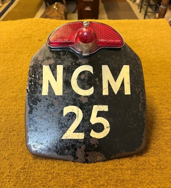 Vintage Raleigh Moped Rear Number Plate Holder and Light
